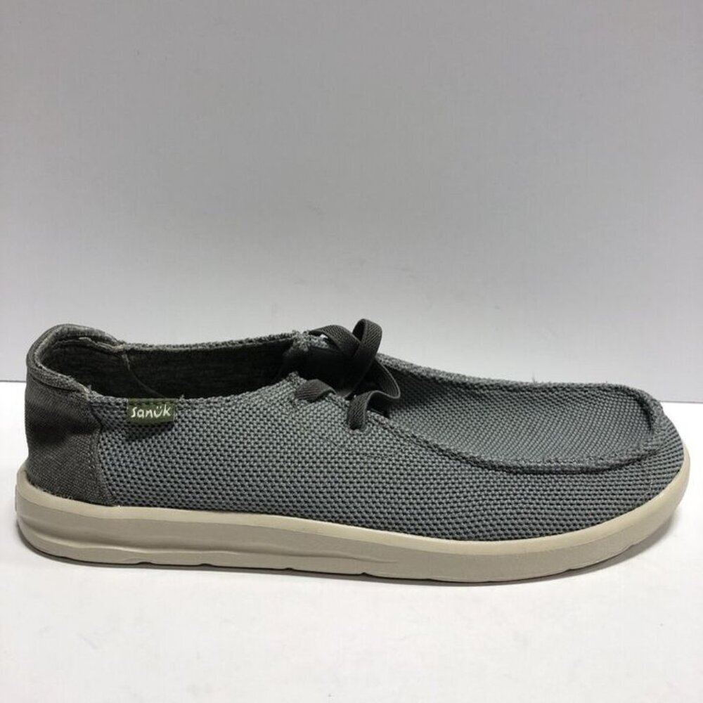 Sanuk Men’s Shaka, Gray Slip-On Loafers, Size 8.5 M